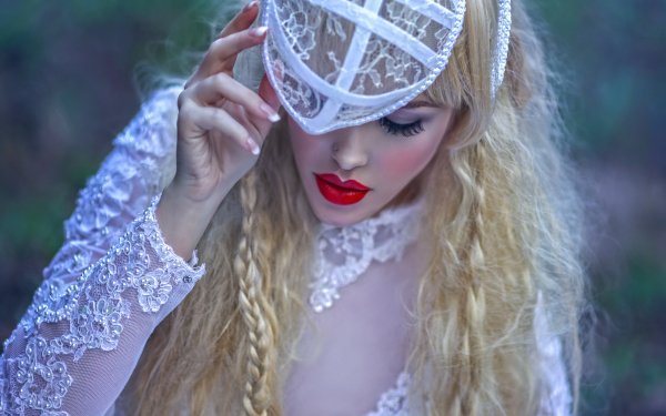 Women Mood Bride Lips Long Hair Blonde HD Wallpaper | Background Image