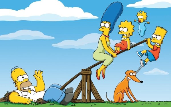TV Show The Simpsons Homer Simpson Marge Simpson Bart Simpson Maggie Simpson Lisa Simpson Santa's Little Helper HD Wallpaper | Background Image