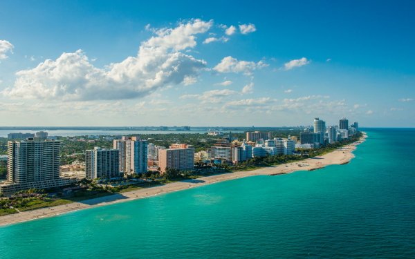 Man Made Miami Cities United States Ocean Coastline Beach HD Wallpaper | Background Image