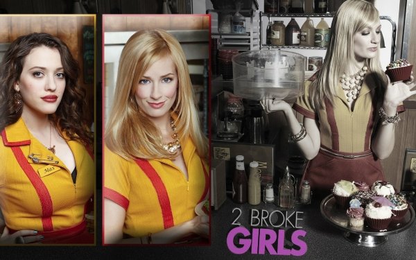 TV Show 2 Broke Girls Beth Behrs Kat Dennings Max Black HD Wallpaper | Background Image