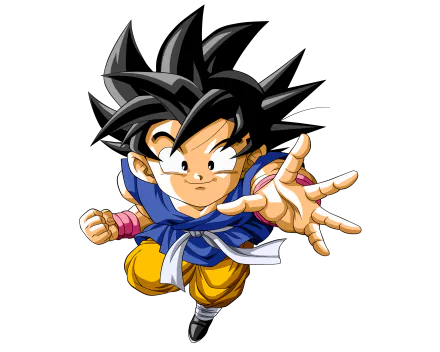 HD wallpaper featuring Goku from the anime Dragon Ball GT, displaying dynamic energy with an outstretched hand against a black background.