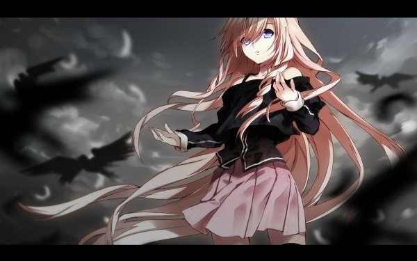 Anime Vocaloid Pink Hair Long Hair Blue Eyes Skirt IA HD Wallpaper | Background Image