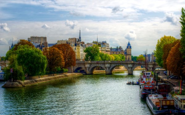 Man Made Paris Cities France City Bridge Architecture Building Boat HD Wallpaper | Background Image