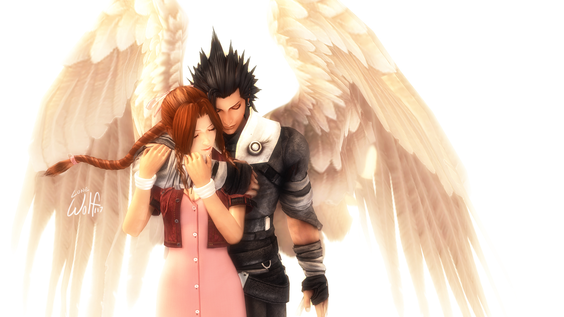 Zack and Aerith by LoneWolf117