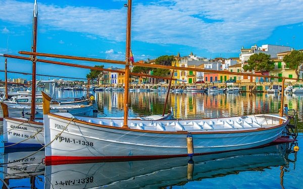 Man Made Harbor Marina Boat Coast Colorful Majorca Spain HD Wallpaper | Background Image