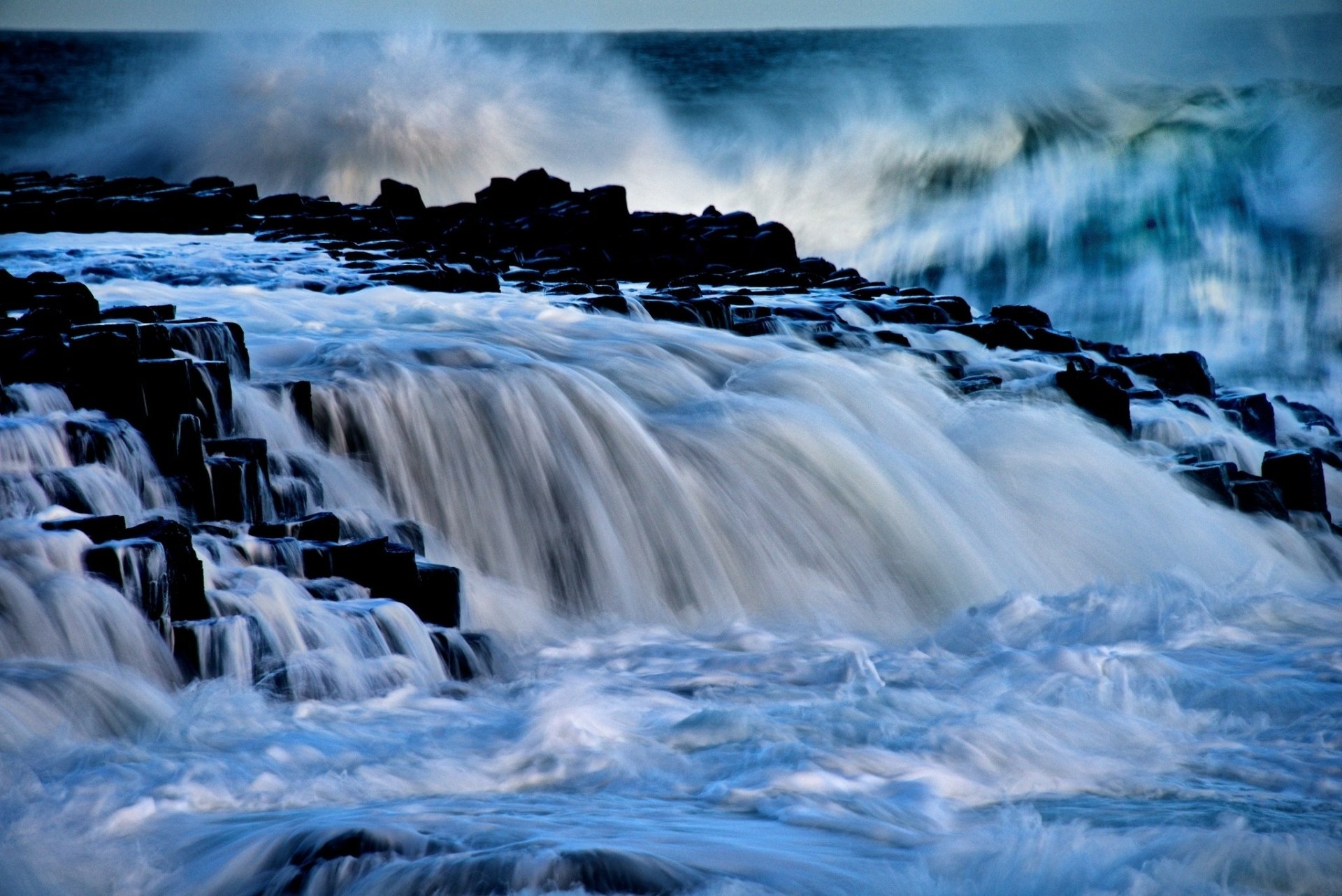 Download Wave Slate Iceland Nature Waterfall HD Wallpaper