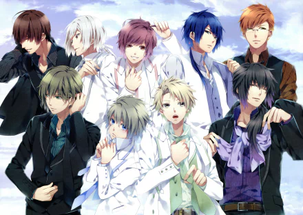 Itsuki Kagami Sakuya Nijou Natsuhiko Azuma Senri Ichinose Masamune Tōya Kakeru Yuiga Akito Shukuri Heishi Otomaru Ron Muroboshi Anime Norn9: Norn + Nonette HD Desktop Wallpaper | Background Image