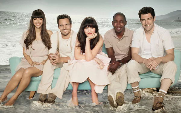 Winston Bishop Lamorne Morris Cece Parekh Hannah Simone Schmidt (New Girl) Max Greenfield Nick Miller Jake Johnson Jessica Day Zooey Deschanel TV Show New Girl HD Desktop Wallpaper | Background Image