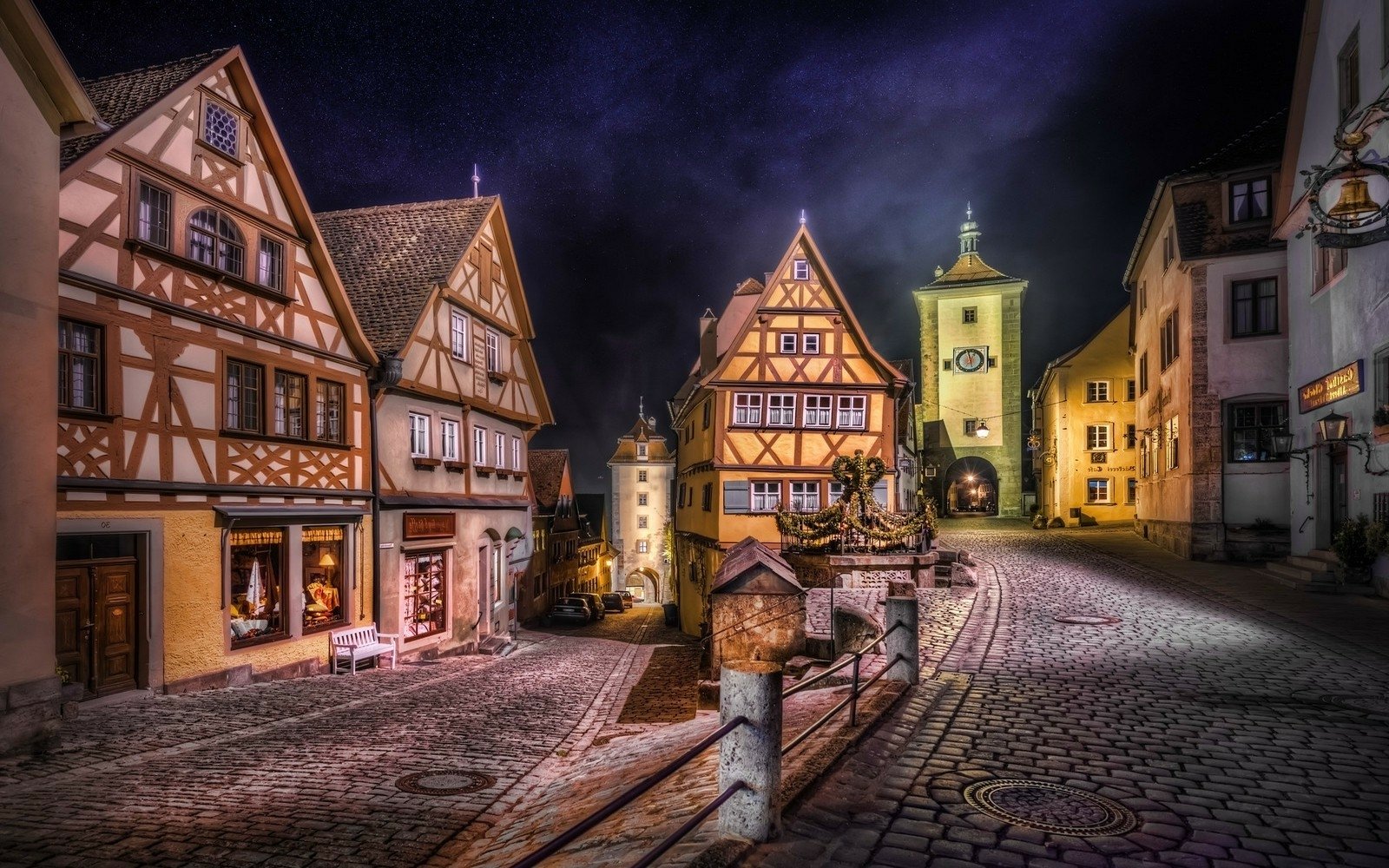 Download HDR Street Cobblestone House Architecture Germany Man Made Village Wallpaper