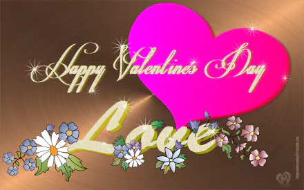  Love and a pink heart for valentine's day
