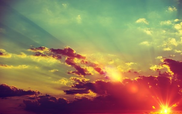 Earth Sunset Sunbeam Sky Cloud HD Wallpaper | Background Image