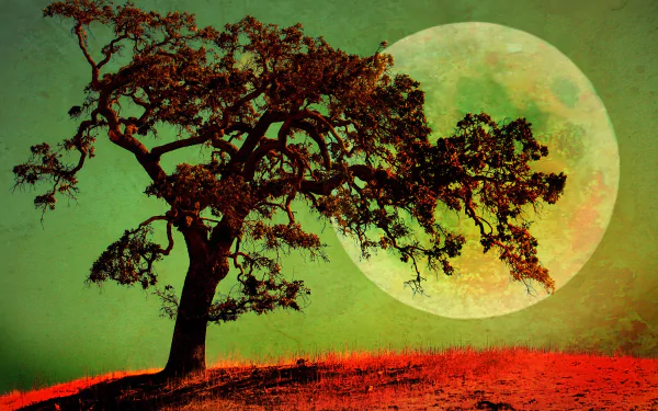  Brown Tree at Full Moon