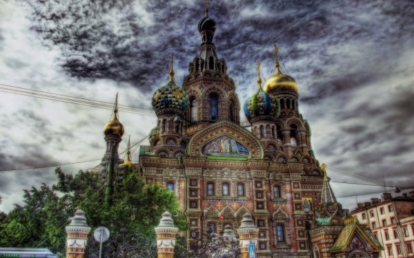 Religious Church Of The Savior On Blood Cathedrals Man Made Church Saint Petersburg Russia Dome Architecture Photography HDR Cathedral Colors HD Wallpaper | Background Image