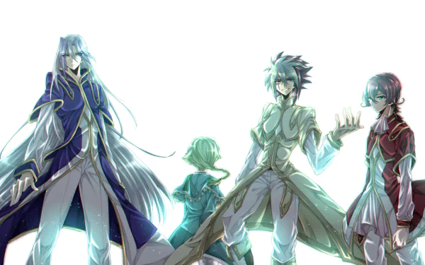 HD PC desktop wallpaper featuring four characters from the anime Yu-Gi-Oh! Zexal in dynamic poses against a bright background.