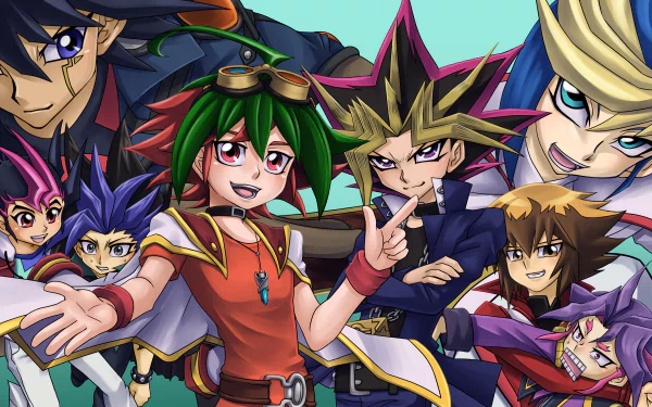 4K Ultra HD PC desktop wallpaper featuring vibrant characters from the anime Yu-Gi-Oh! Zexal in a dynamic group pose against a bright background.