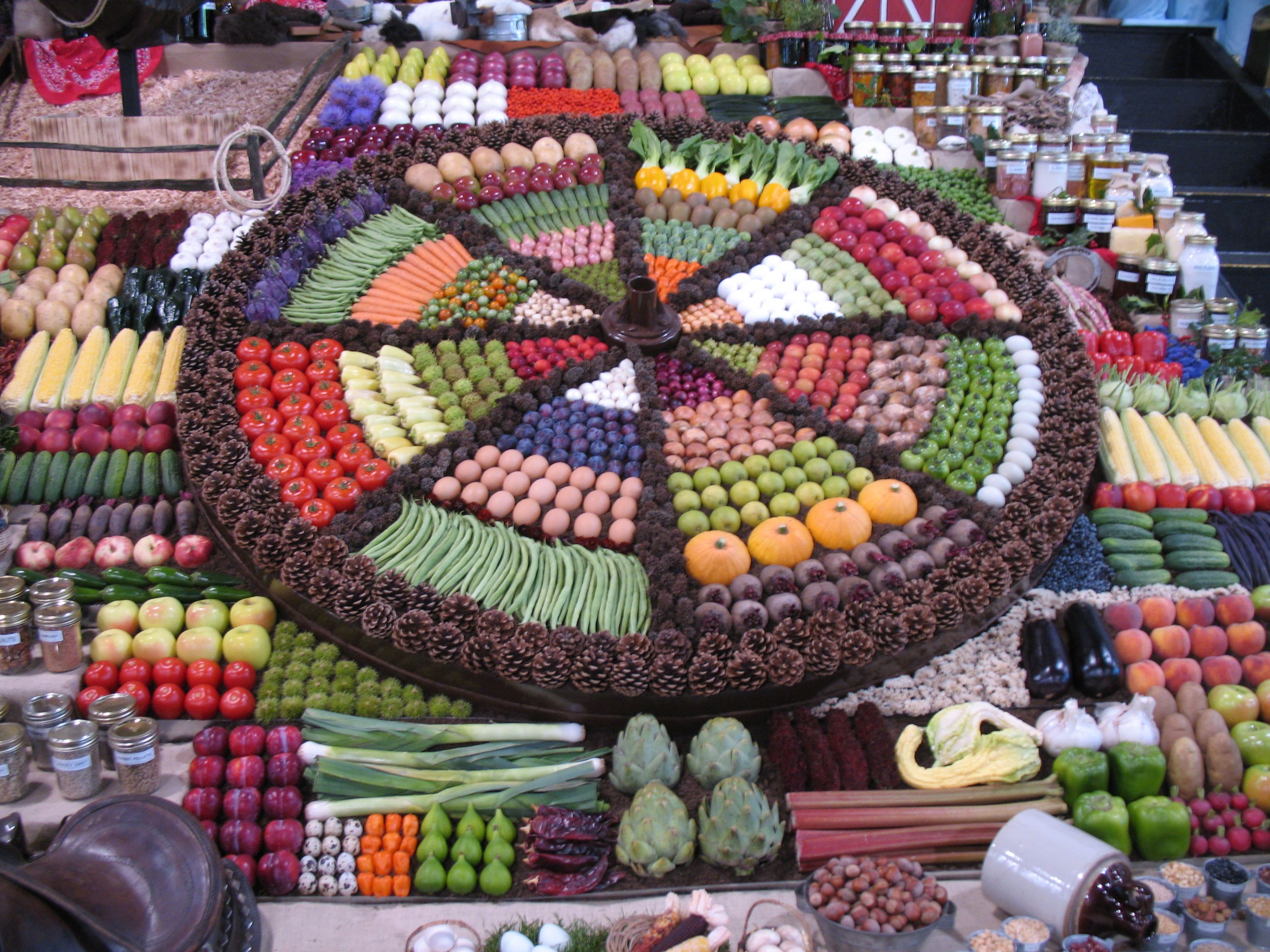 Fruit and Vegetable Display at Puyallup Fair Washington U.S.A by Carol Moshier