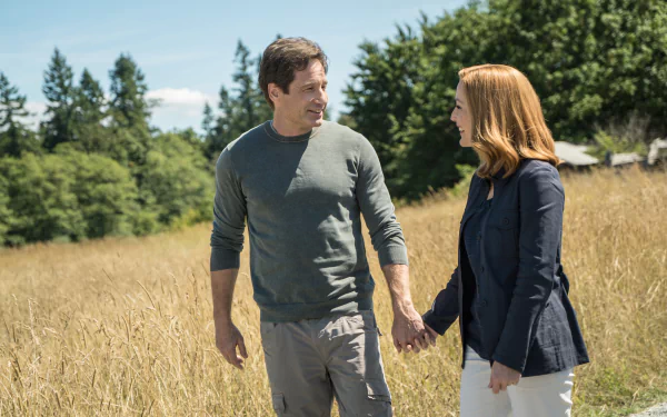 Gillian Anderson Dana Scully David Duchovny Fox Mulder TV Show The X-Files HD Desktop Wallpaper | Background Image