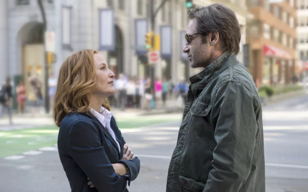 Gillian Anderson Dana Scully David Duchovny Fox Mulder TV Show The X-Files HD Desktop Wallpaper | Background Image