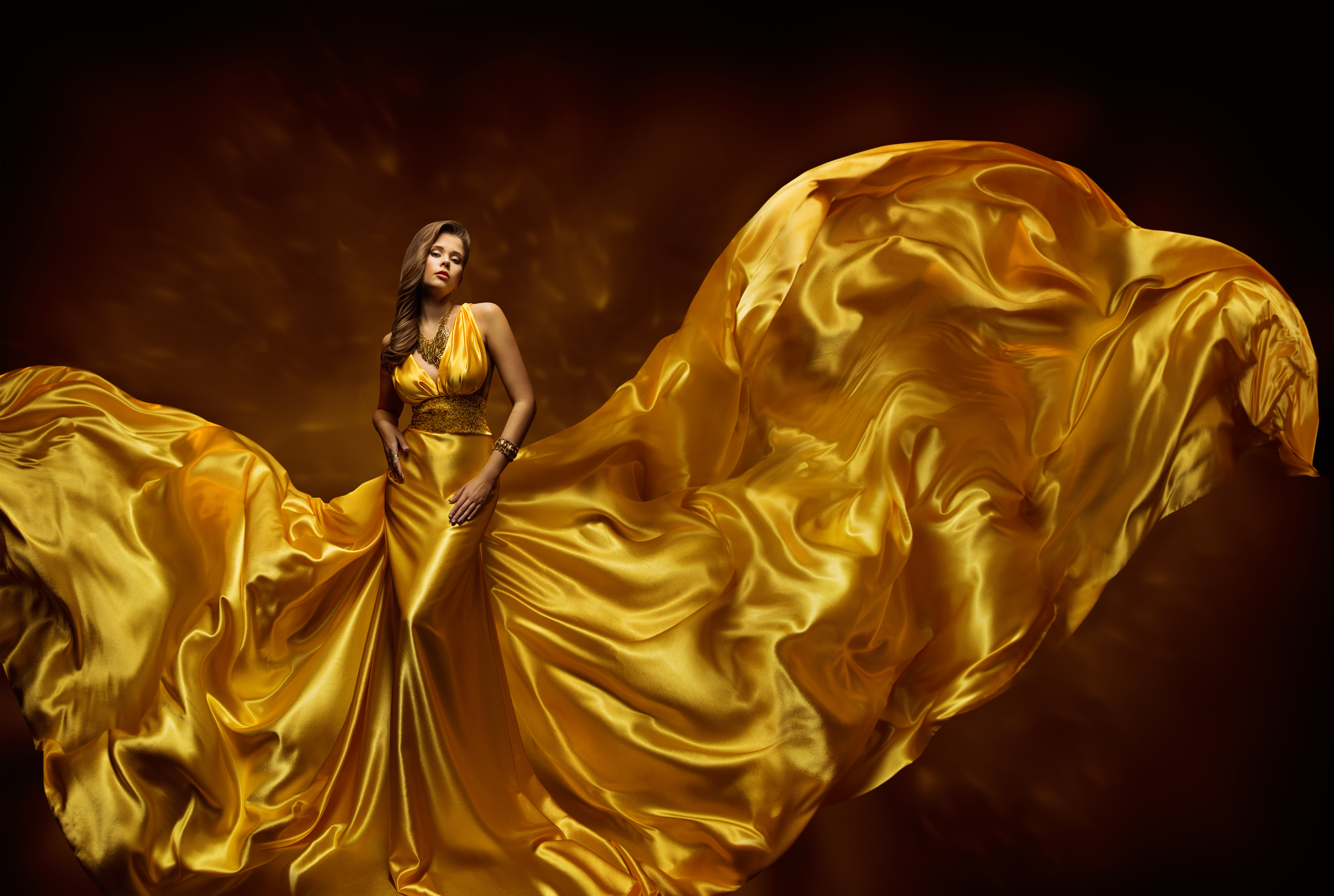 Amazing Gold Dress 5k Retina Ultra HD Wallpaper And Background