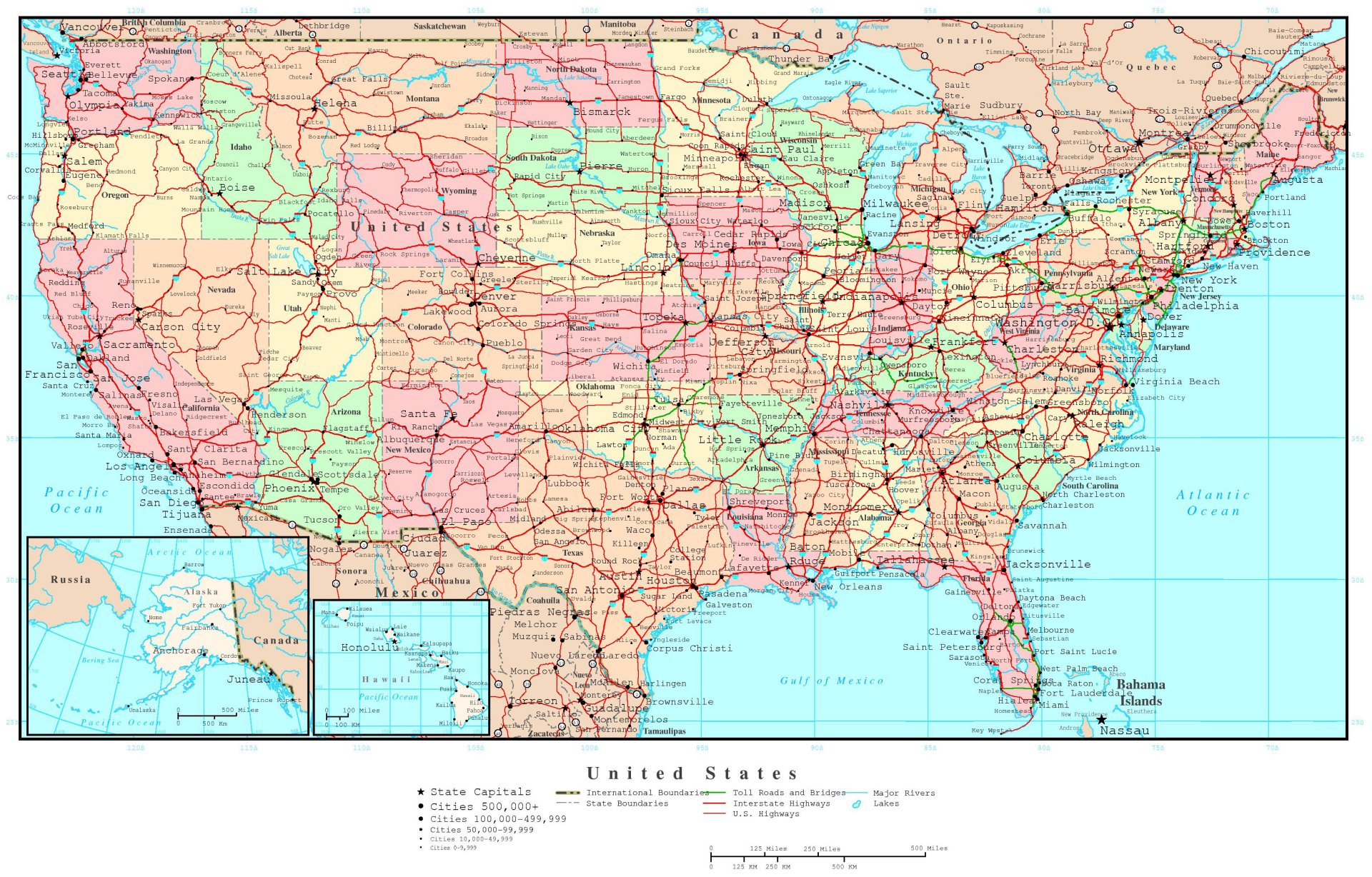 USA Map HD Wallpaper Detailed United States of America Map for