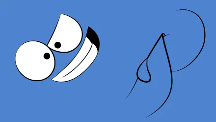 HD desktop wallpaper featuring a stylized representation of Bloo from Foster's Home for Imaginary Friends on a blue background.