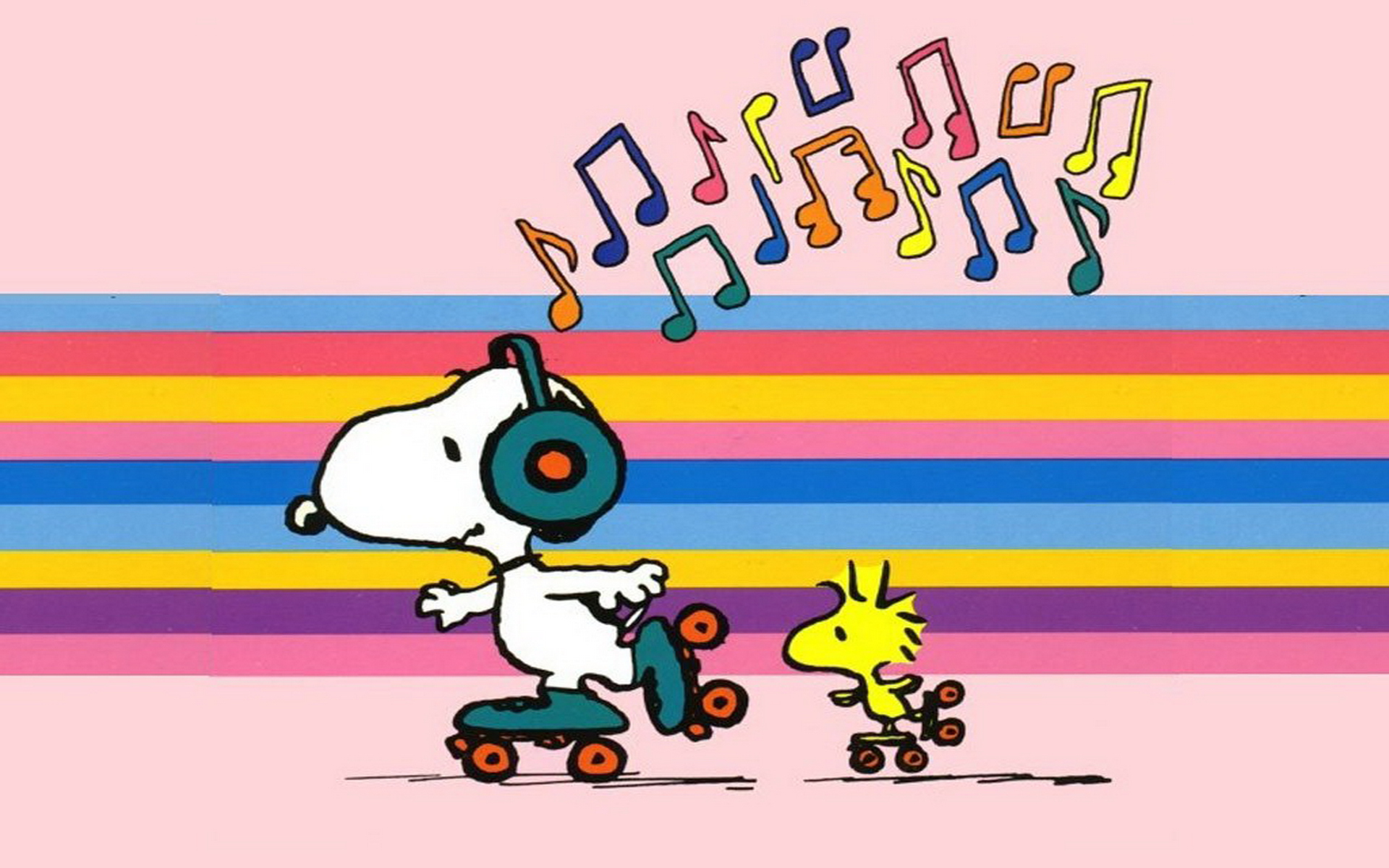 Snoopy And Woodstock Listening To Music HD Wallpaper Background Image.