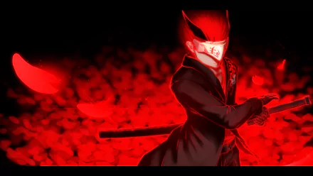 A dynamic HD wallpaper featuring Adam Taurus from the anime RWBY, set against a striking red backdrop, showcasing his iconic sword and intense presence.