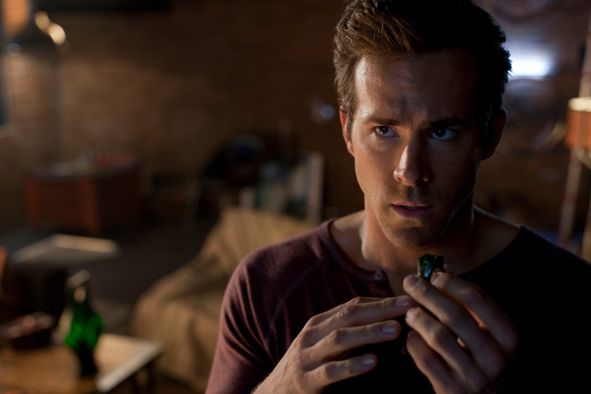 Ryan Reynolds as Hal Jordan in a scene from the Green Lantern movie, featured in an HD PC desktop wallpaper and background.