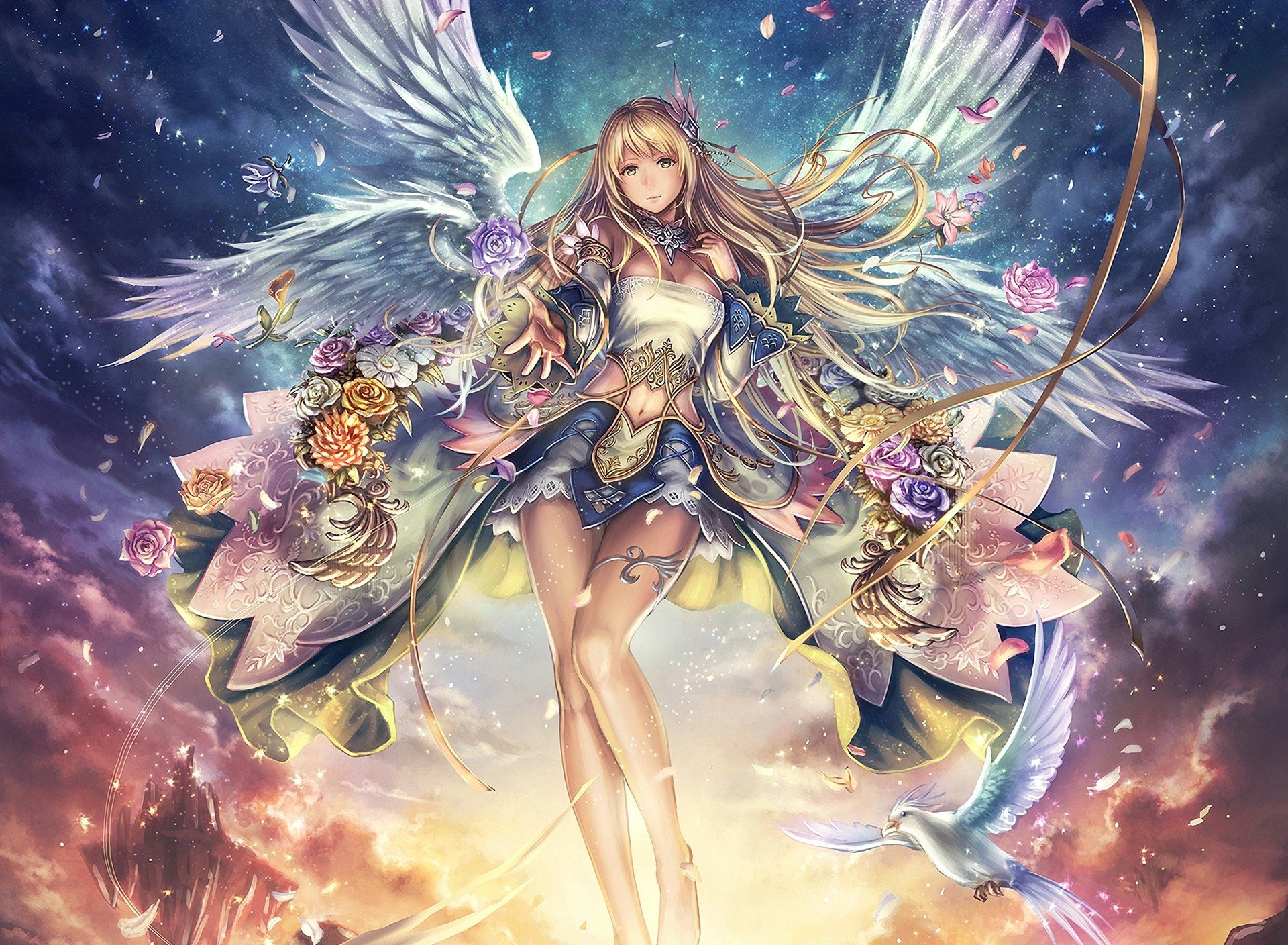 1920x1408 Fantasy Flower Angel Wallpaper Background Image. 