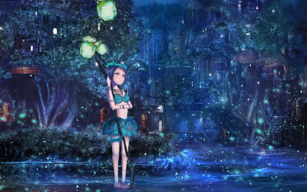 Anime Original Forest Wreath City HD Wallpaper | Background Image