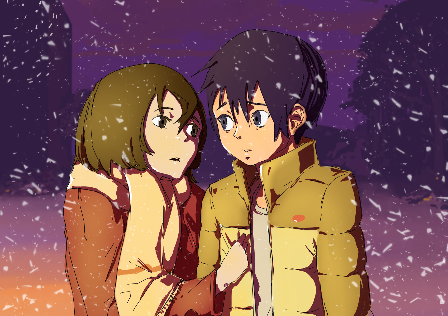 Erased Anime Characters Silhouette - Satoru Fujinuma x Kayo Hinazuki -  Animangapoi Fanart | Art Board Print