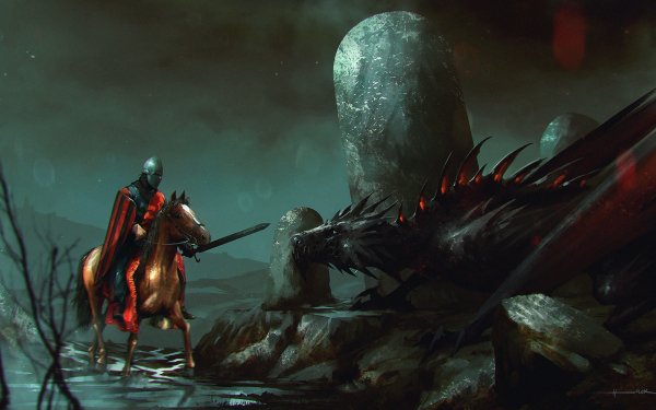 Fantasy Dragon Knight HD Wallpaper | Background Image
