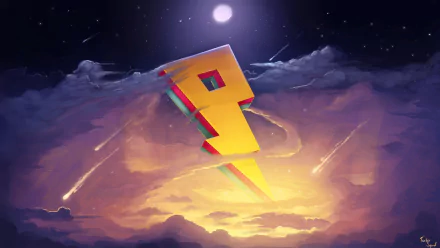 HD PC desktop wallpaper featuring the Proximity music label logo glowing above clouds with a night sky and moon, capturing the essence of music and the Proximity brand.