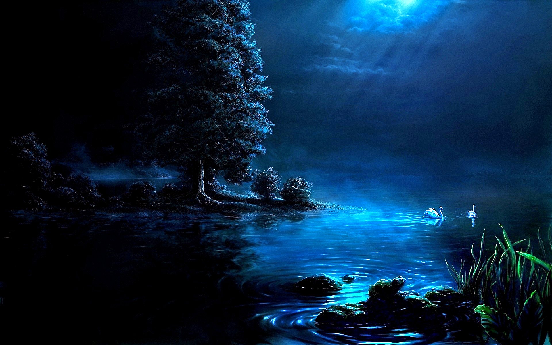 Волшебное озеро слушать. Сказочная ночь. Сказочное озеро. Ночь фэнтези. Ночное озеро.