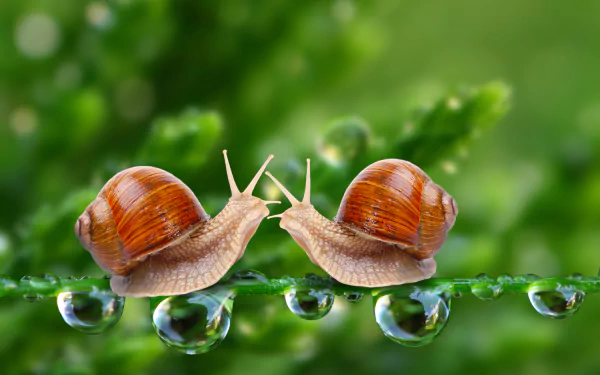 macro bokeh water drop Animal snail HD Desktop Wallpaper | Background Image