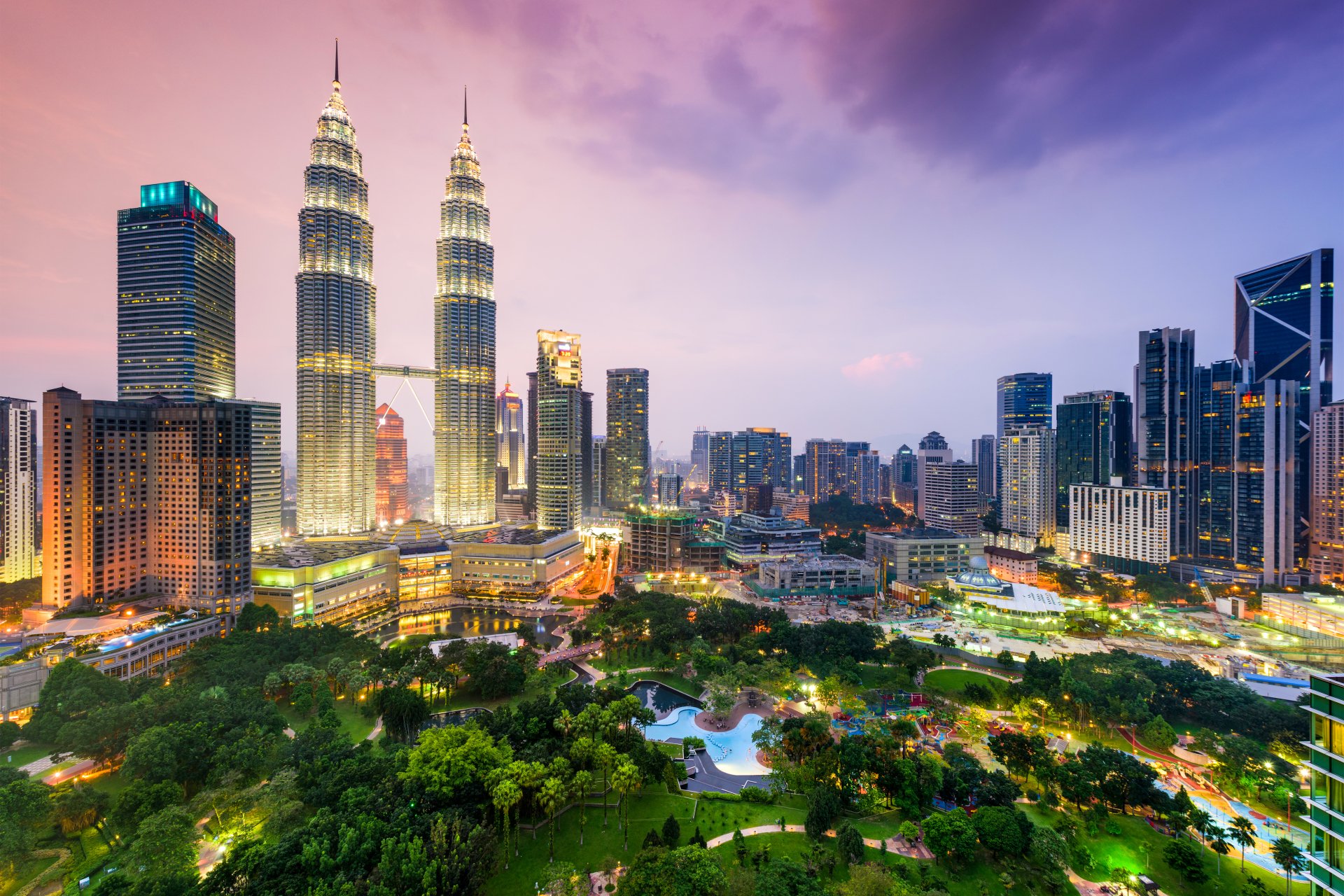 Kuala Lumpur in Malaysia at Dusk 5k Retina Ultra HD Wallpaper