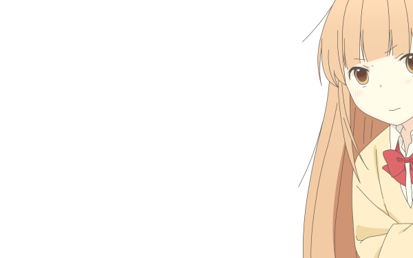 Anime Tanaka-kun is Always Listless School Uniform Long Hair Brown Hair Brown Eyes Blush bow Miyano HD Wallpaper | Background Image
