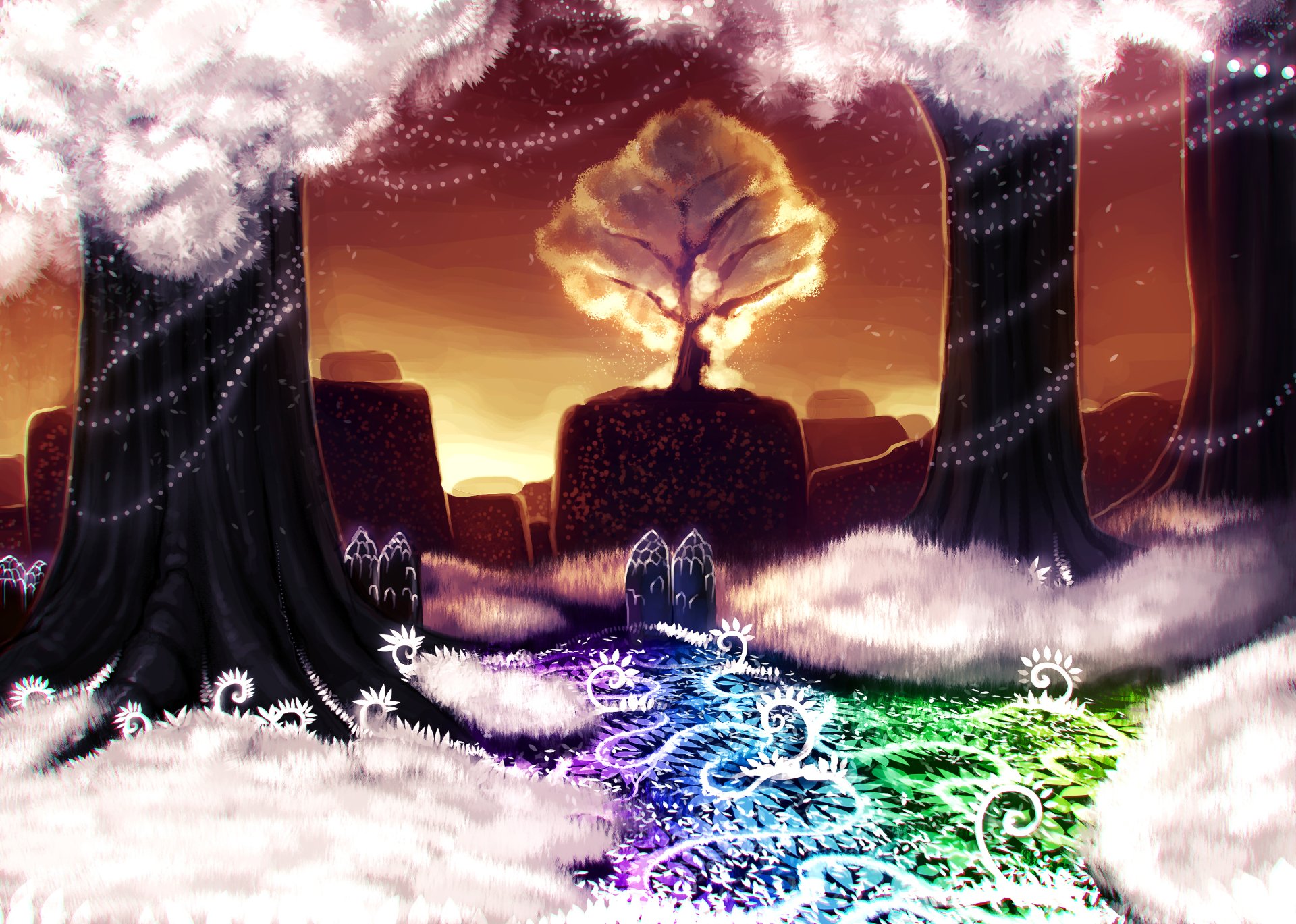 Luminous Tree — Enchanted Fantasy Forest (2K Quad HD Wallpaper) by ...