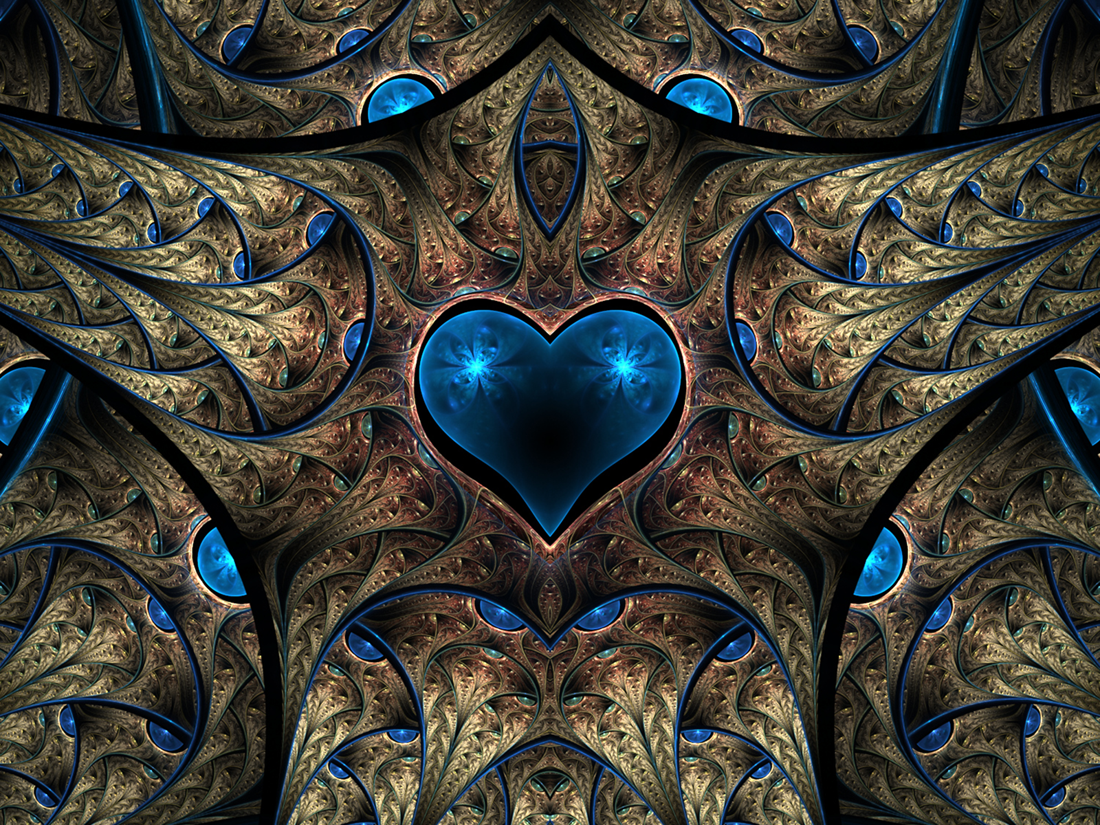 Blue and Bronze Abstract by SuicideBySafetyPin