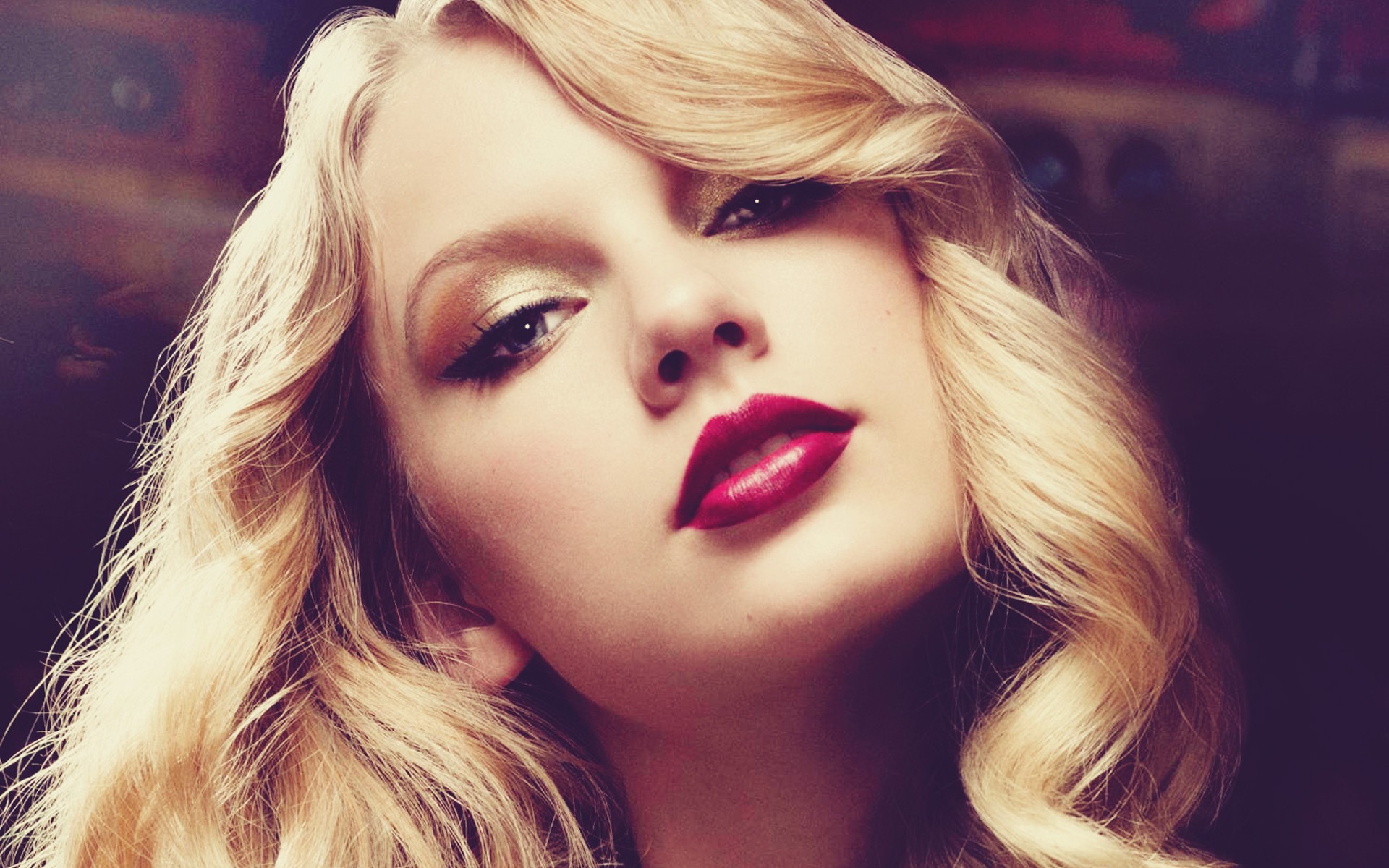 Download Singer American Blonde Lipstick Face Music Taylor Swift Hd Wallpaper