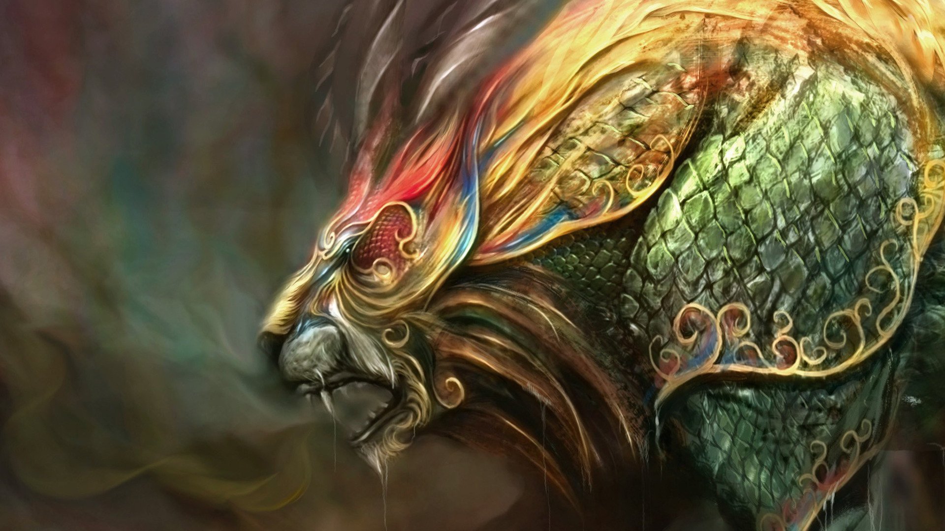 Fantasy Lion: A Vibrant Creature in Colorful HD Glory | 1920x1080 ...