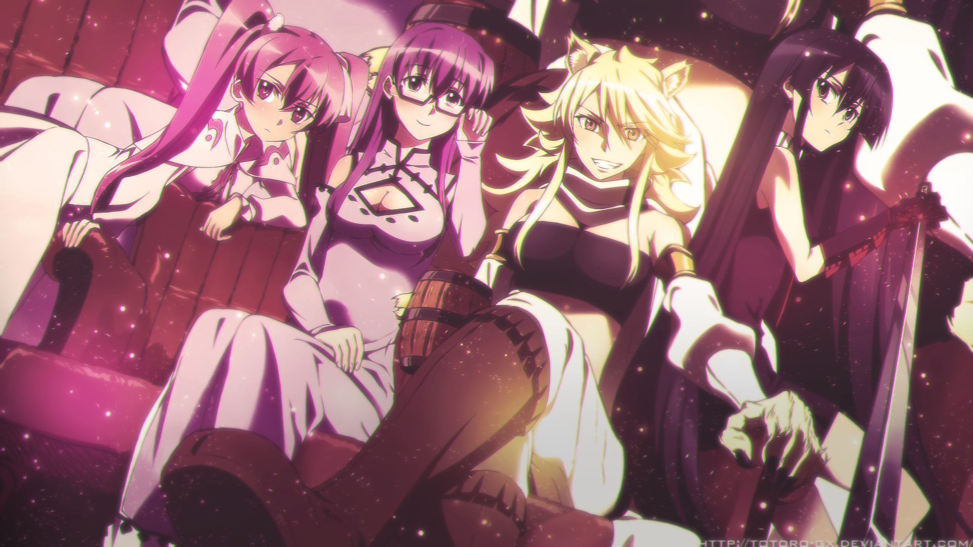 Akame ga Kill!, Leone (Akame ga Kill!), Akame, Sheele, Mine (Akame ga Kill),  anime, Leone