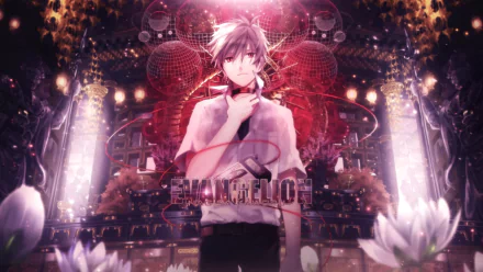 HD wallpaper featuring Kaworu Nagisa from Evangelion: 3.0 You Can (Not) Redo, showcasing a striking blend of vibrant colors and atmospheric elements.