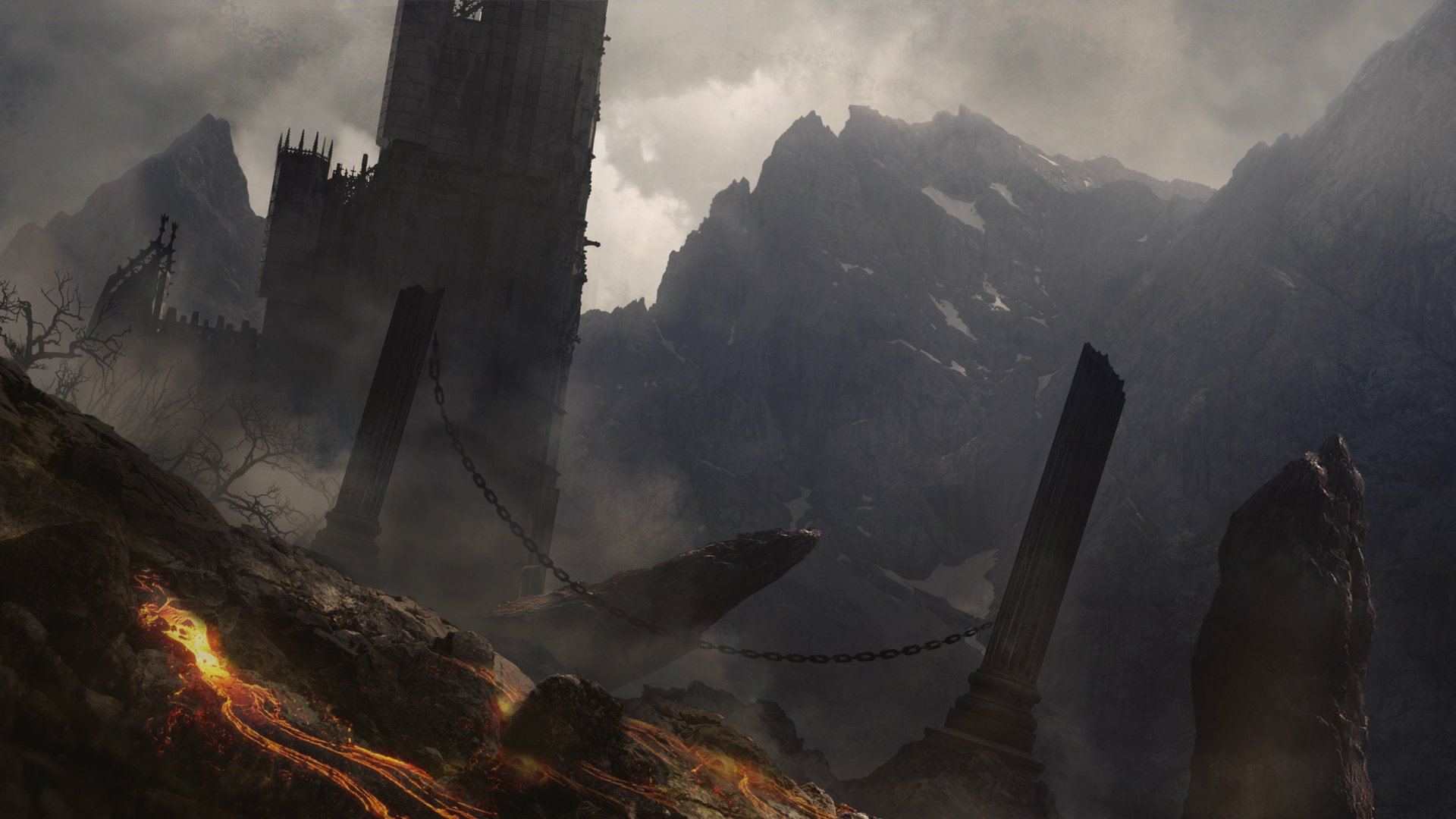 Download Fantasy Building HD Wallpaper by Edouard Noisette