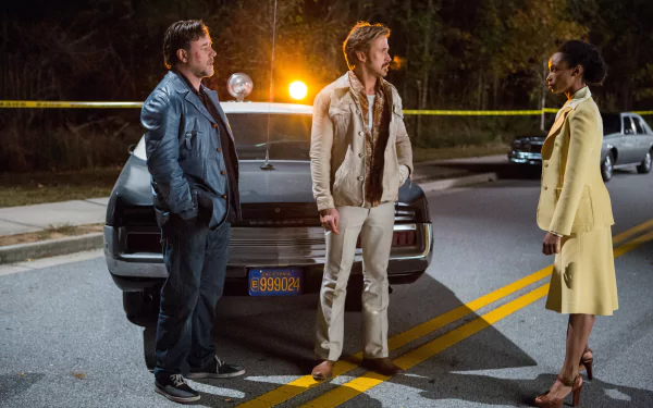 Russell Crowe Ryan Gosling Yaya Dacosta movie The Nice Guys HD Desktop Wallpaper | Background Image