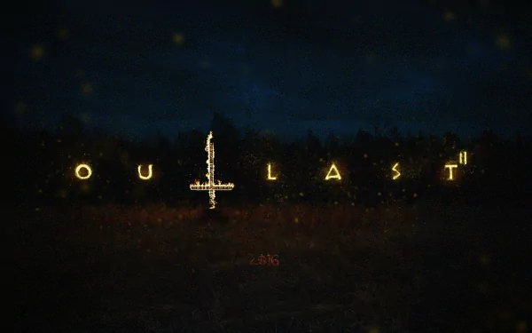 HD wallpaper featuring the title Outlast 2 set against a dark, eerie backdrop, capturing the haunting atmosphere of the video game.
