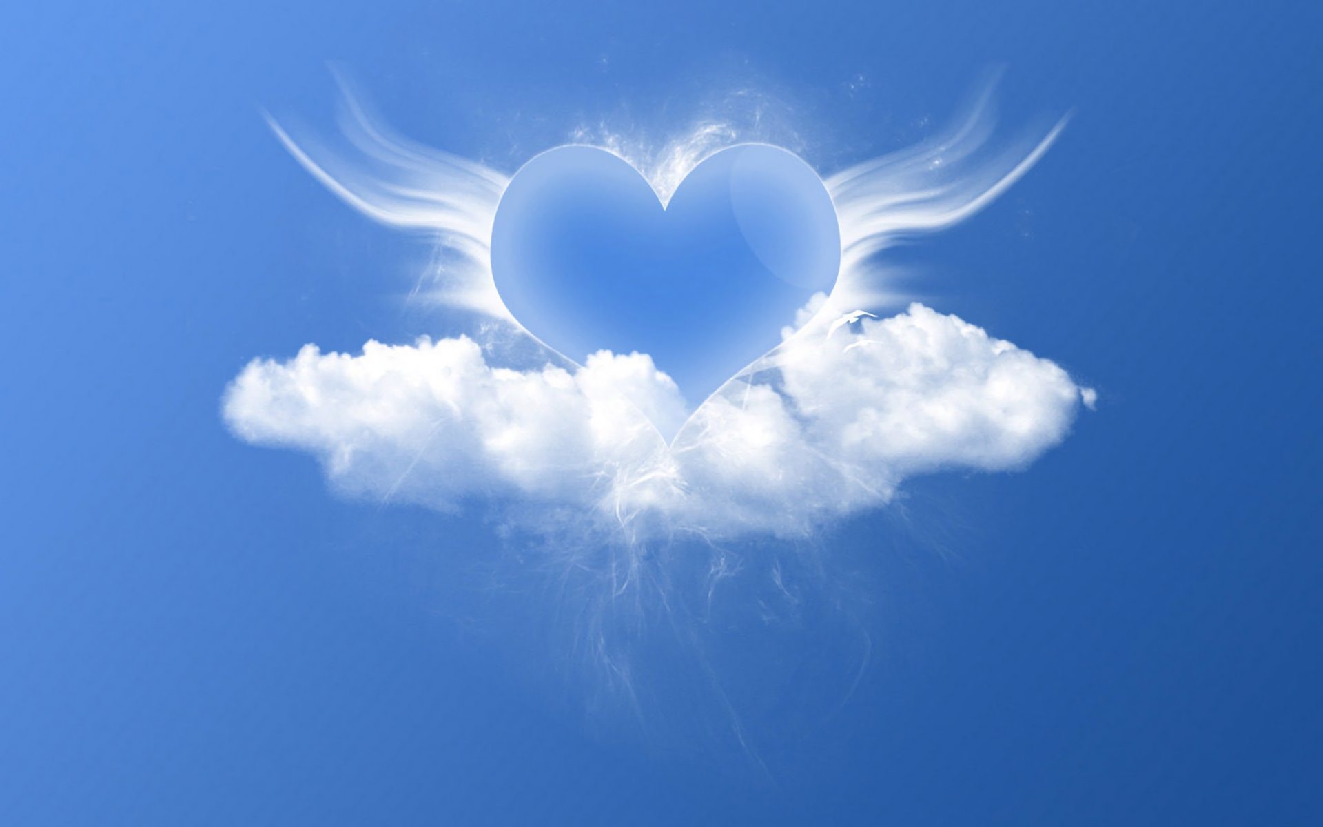 Download Wings Cloud Sky Artistic Heart Hd Wallpaper