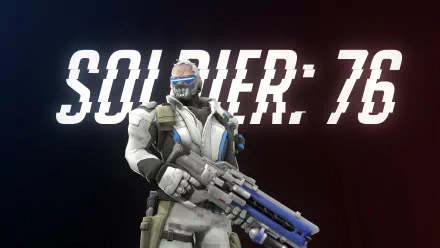 4K Ultra HD PC desktop wallpaper of Soldier: 76 from the video game Overwatch, featuring the character in futuristic armor holding a large rifle.