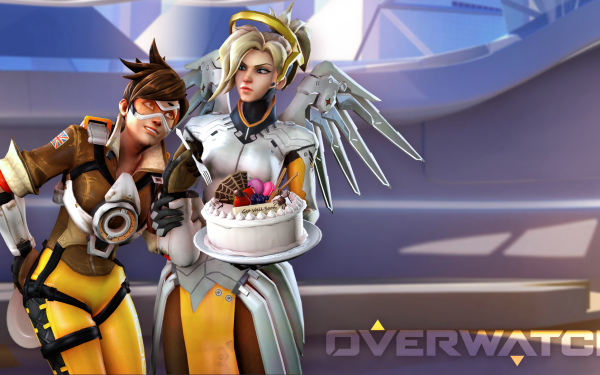 Video Game Overwatch Mercy Tracer HD Wallpaper | Background Image