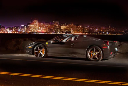 car supercar black car Ferrari Ferrari 458 vehicle Ferrari 458 Spider HD Desktop Wallpaper | Background Image